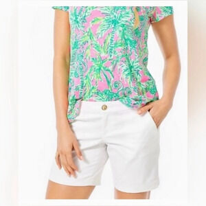 Lilly Pulitzer The Jayne Short Textured White 6.25” Shorts Summer Casual Size 4